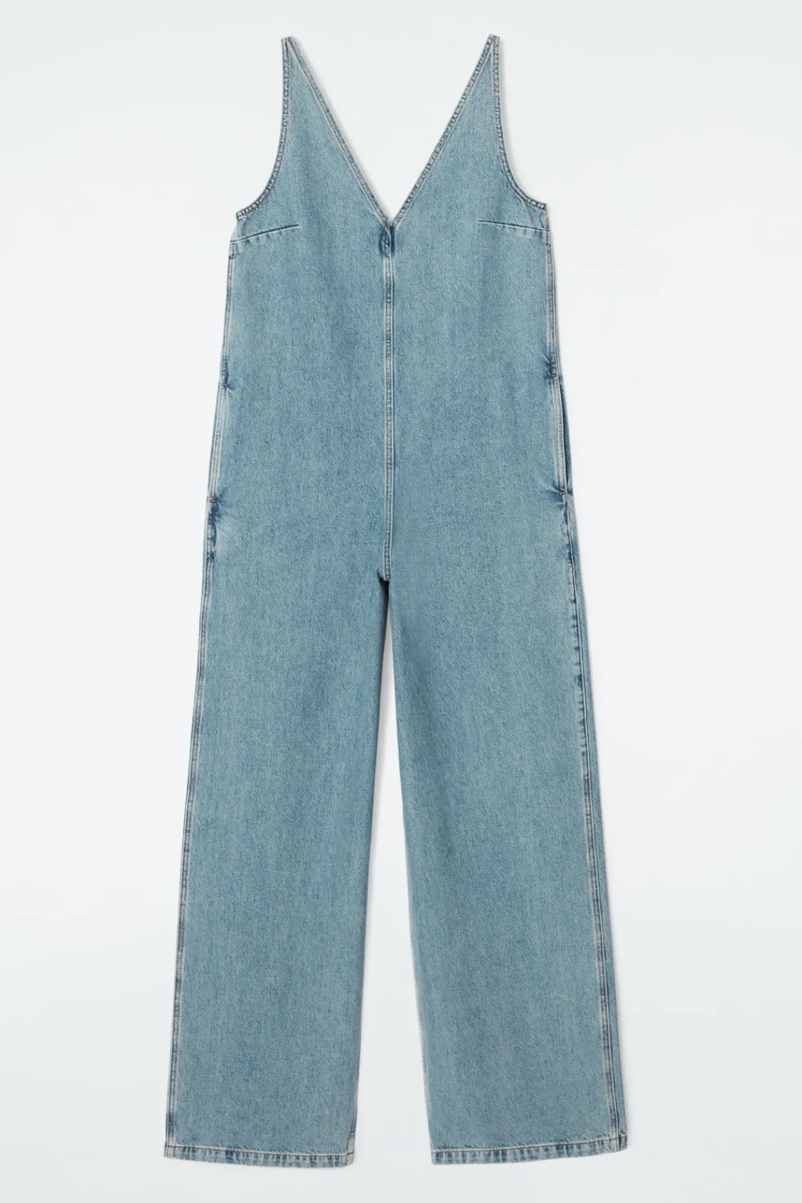 COS V-NECK DENIM JUMPSUIT-Women Dresses & Jumpsuits | Pants