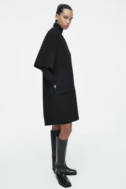COS V-NECK DOUBLE-FACED WOOL DRESS-Women Dresses & Jumpsuits | Sweaters & Cardigans