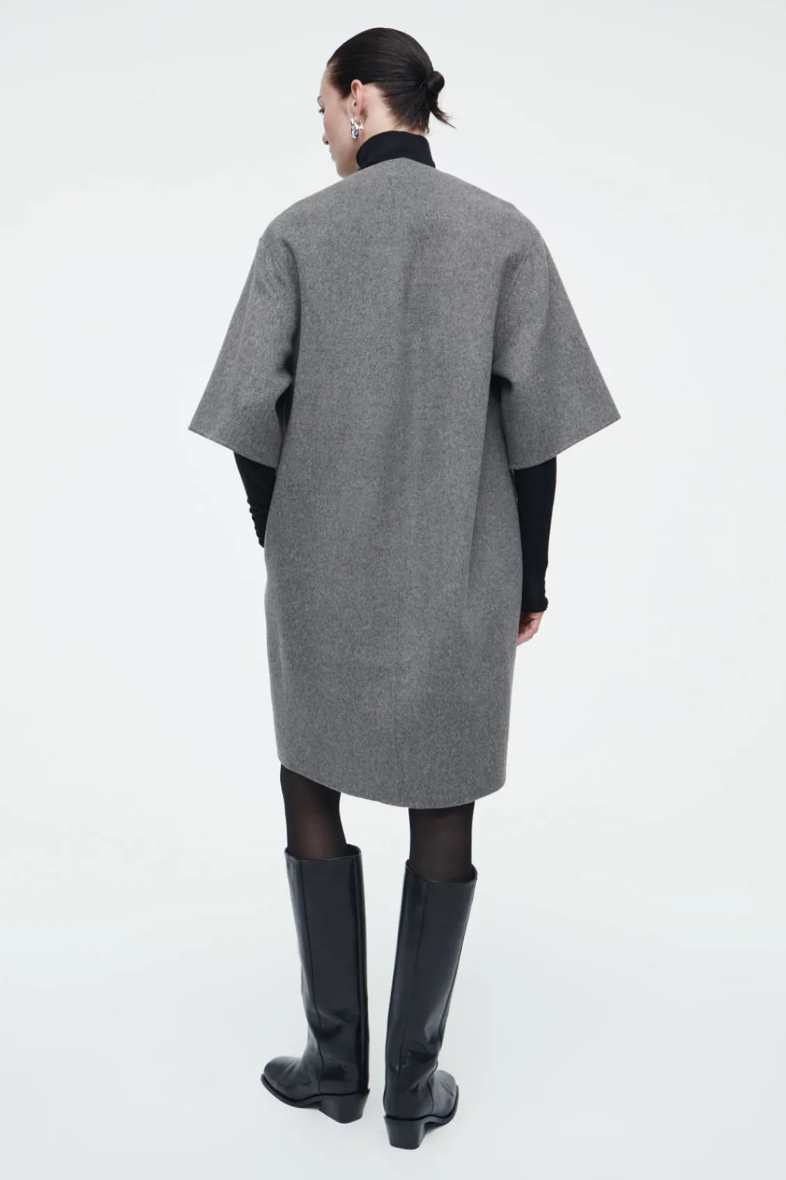 COS V-NECK DOUBLE-FACED WOOL DRESS-Women Dresses & Jumpsuits | Sweaters & Cardigans