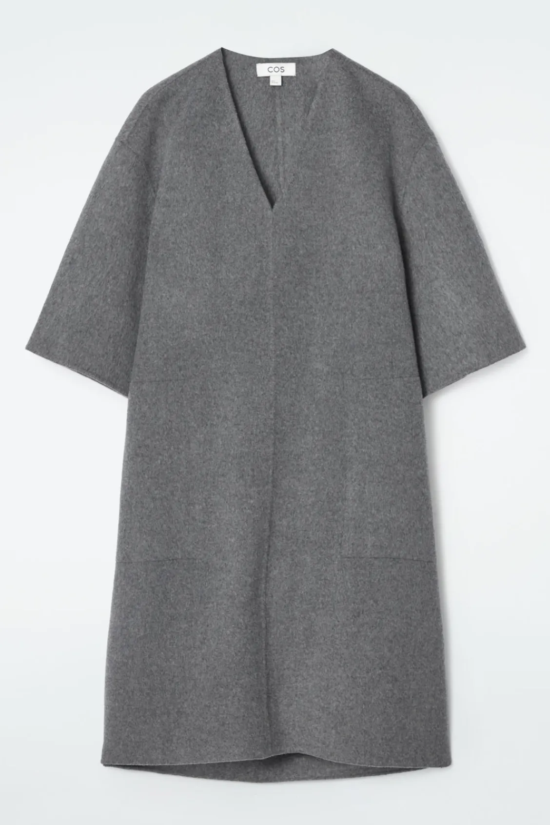 COS V-NECK DOUBLE-FACED WOOL DRESS-Women Dresses & Jumpsuits | Sweaters & Cardigans