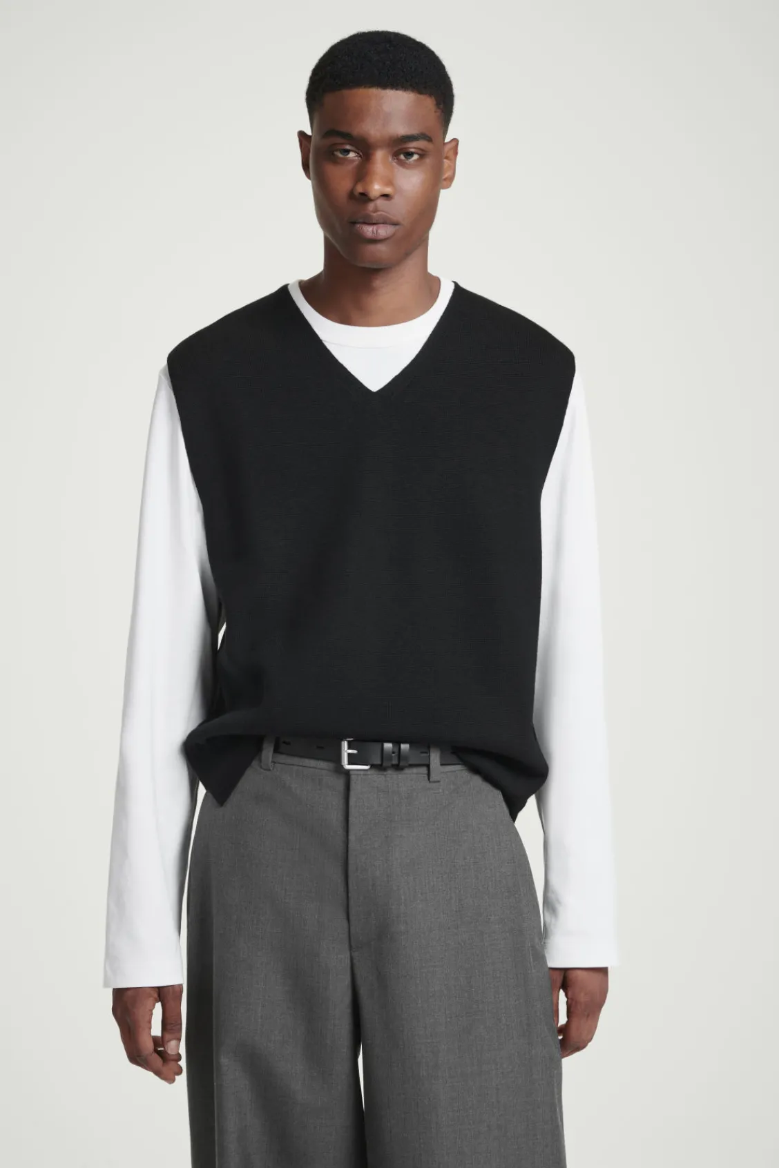COS V-NECK MILANO-KNIT WOOL TANK- Sweaters & Cardigans