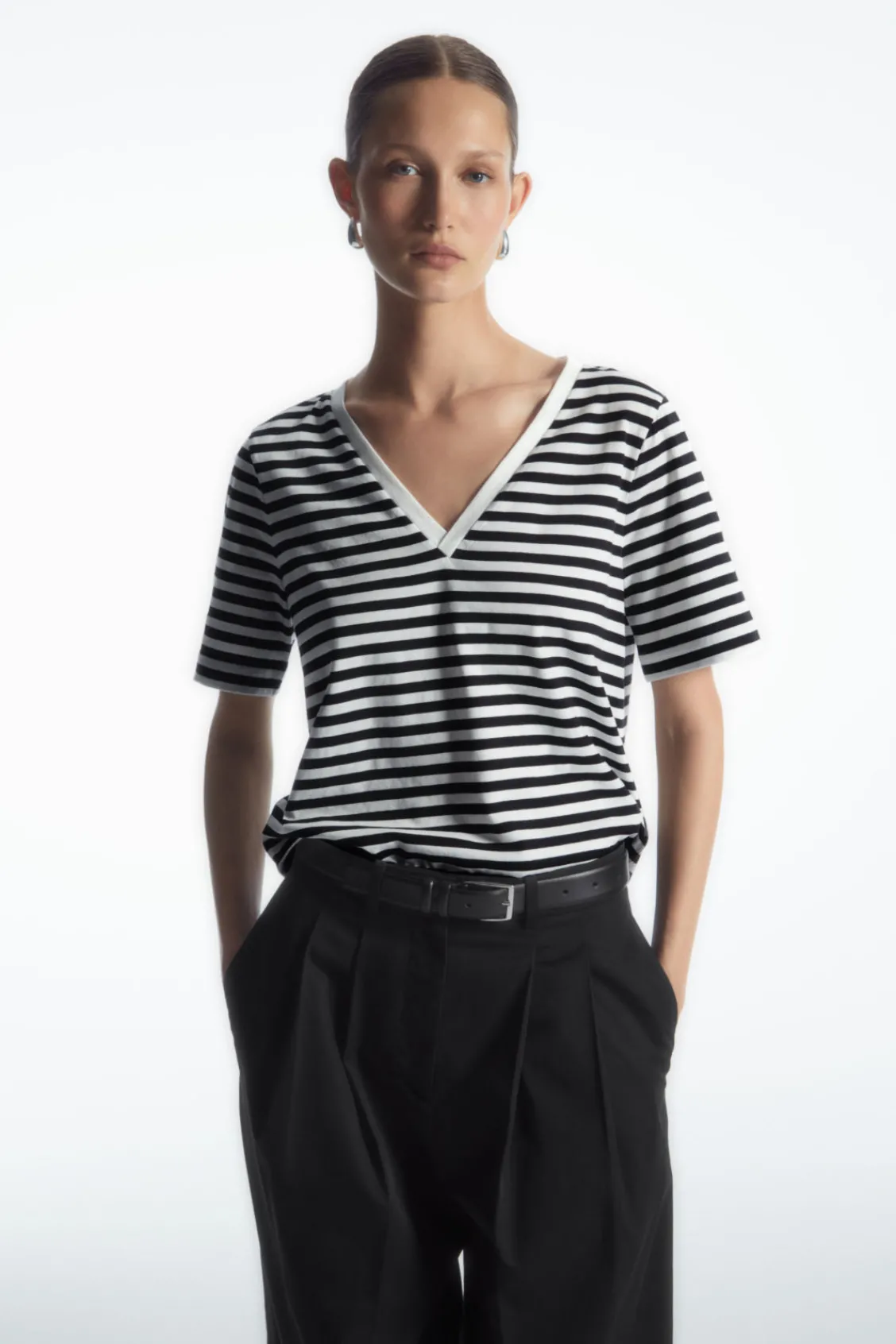 COS 24/7 V-NECK T-SHIRT-Women T-Shirts | Tops