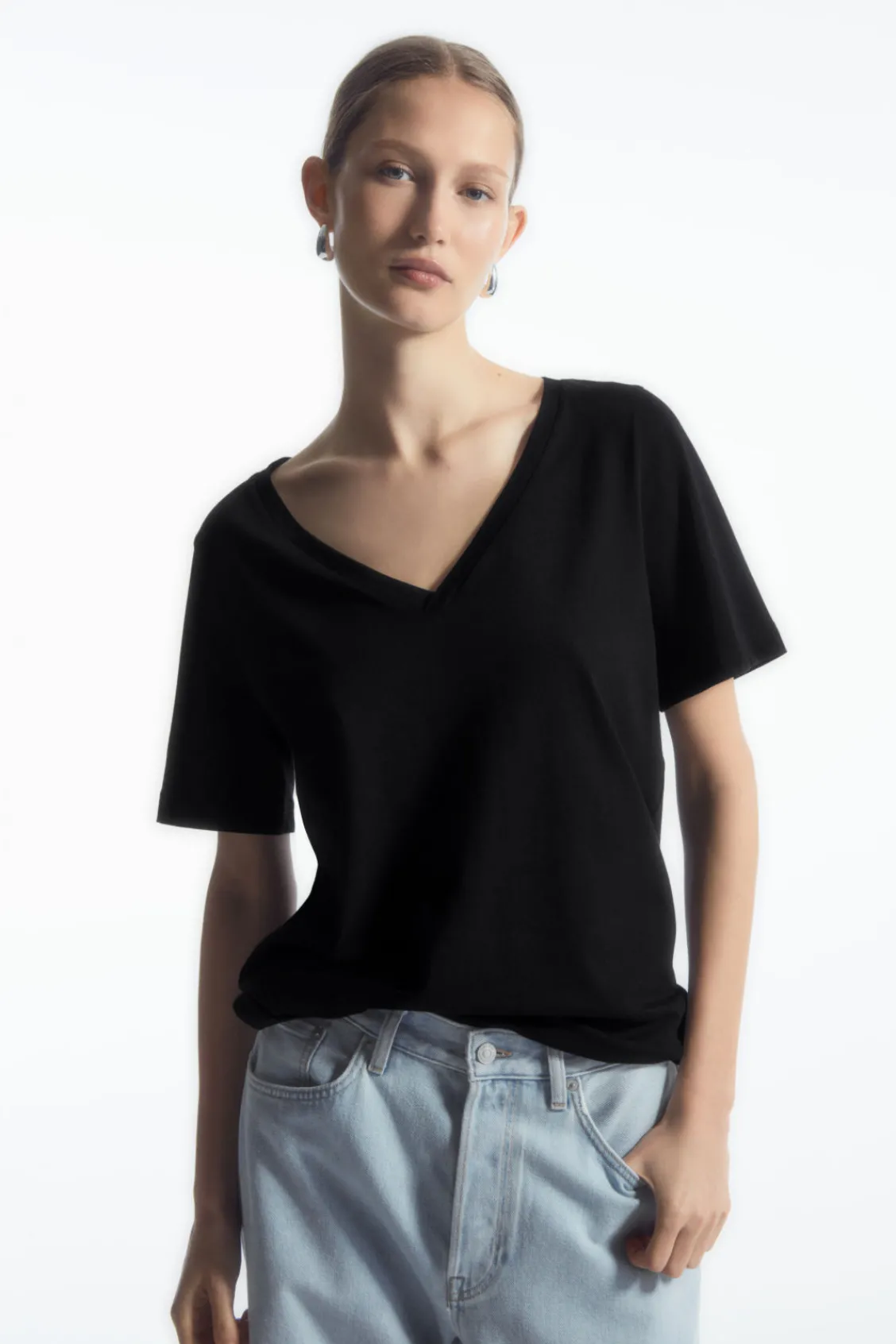COS 24/7 V-NECK T-SHIRT-Women T-Shirts | Tops