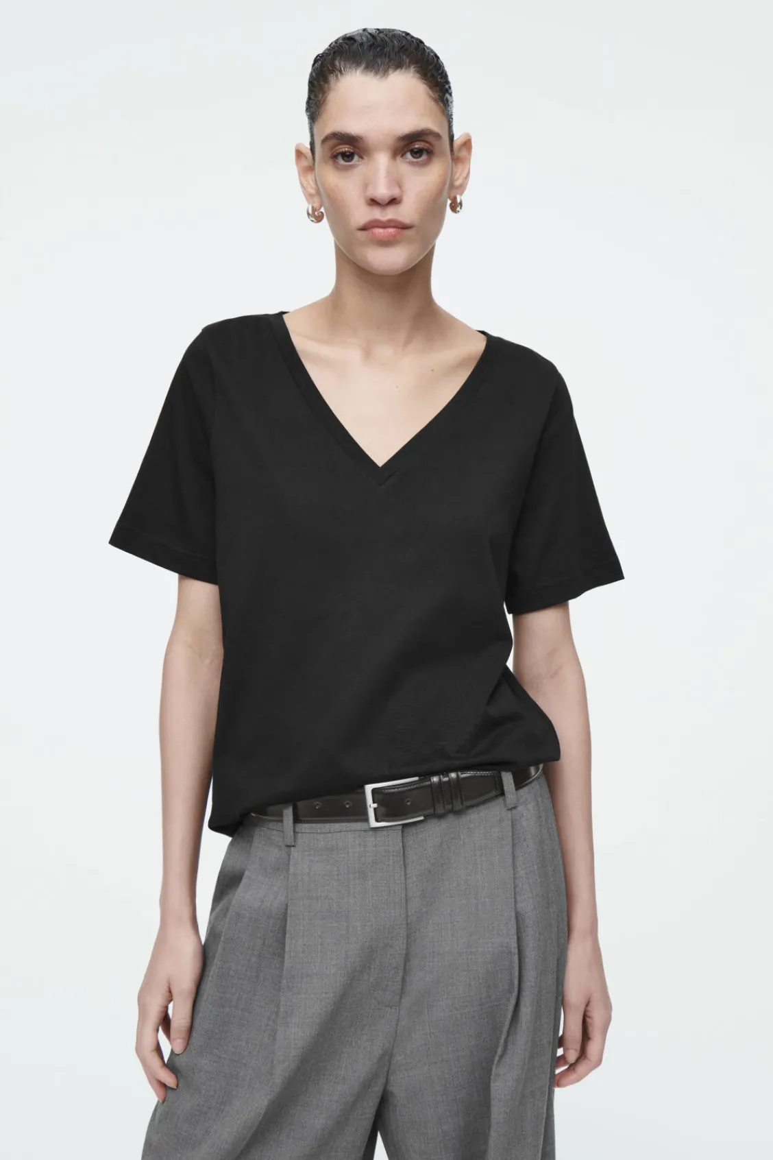 COS 24/7 V-NECK T-SHIRT-Women T-Shirts | Tops