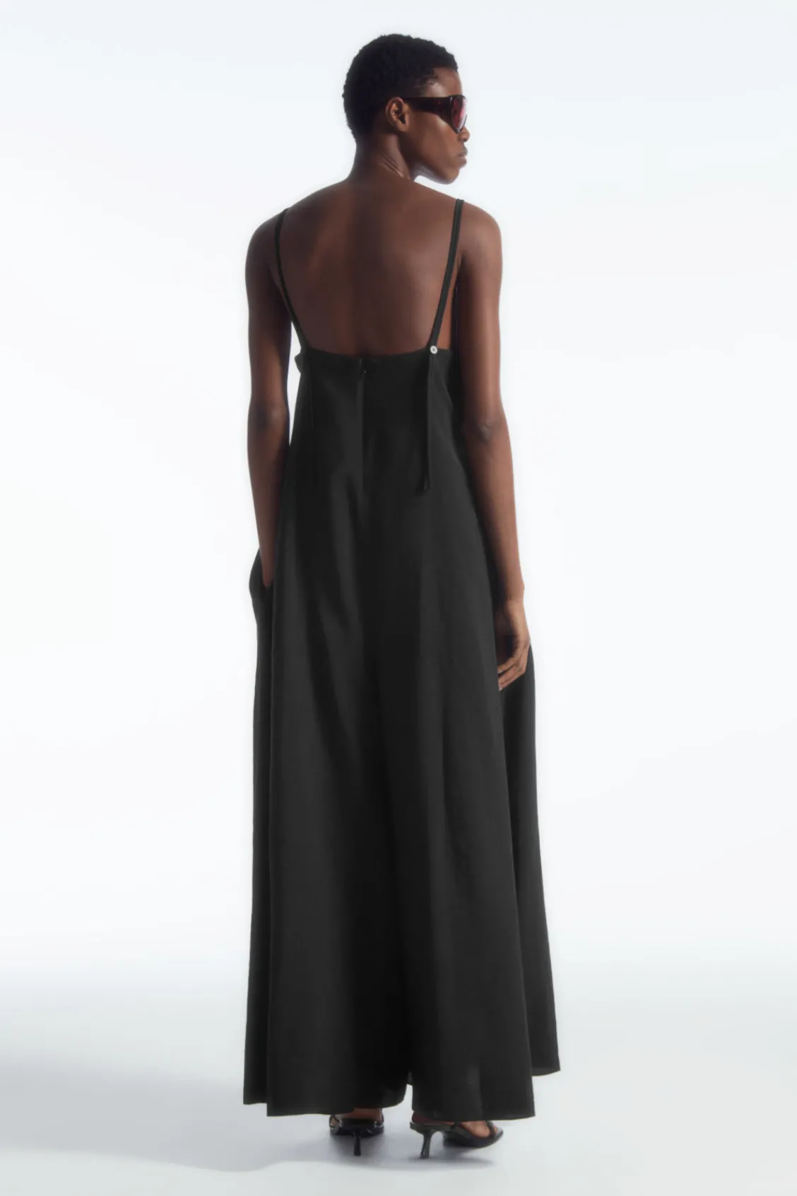 COS V-NECK WIDE-LEG JUMPSUIT-Women Dresses & Jumpsuits | Pants
