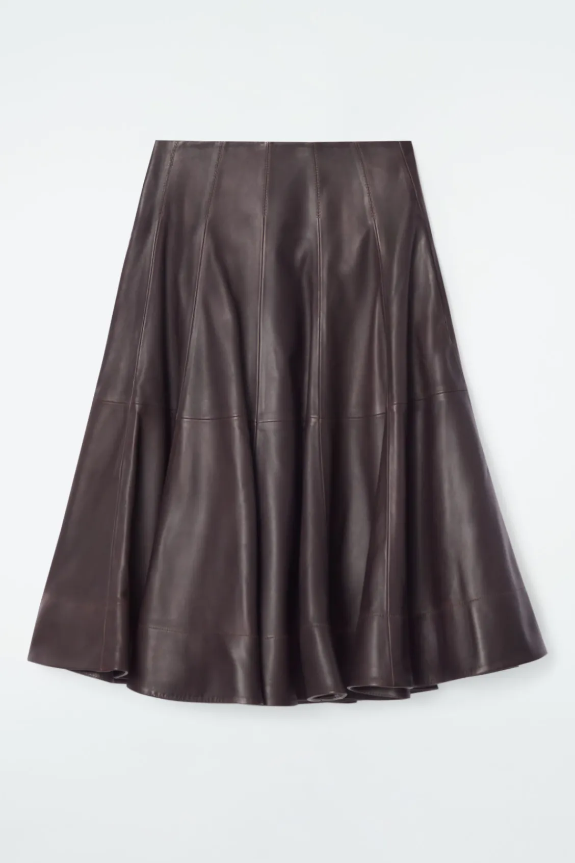 COS VOLUMINOUS A-LINE LEATHER MIDI SKIRT-Women Skirts