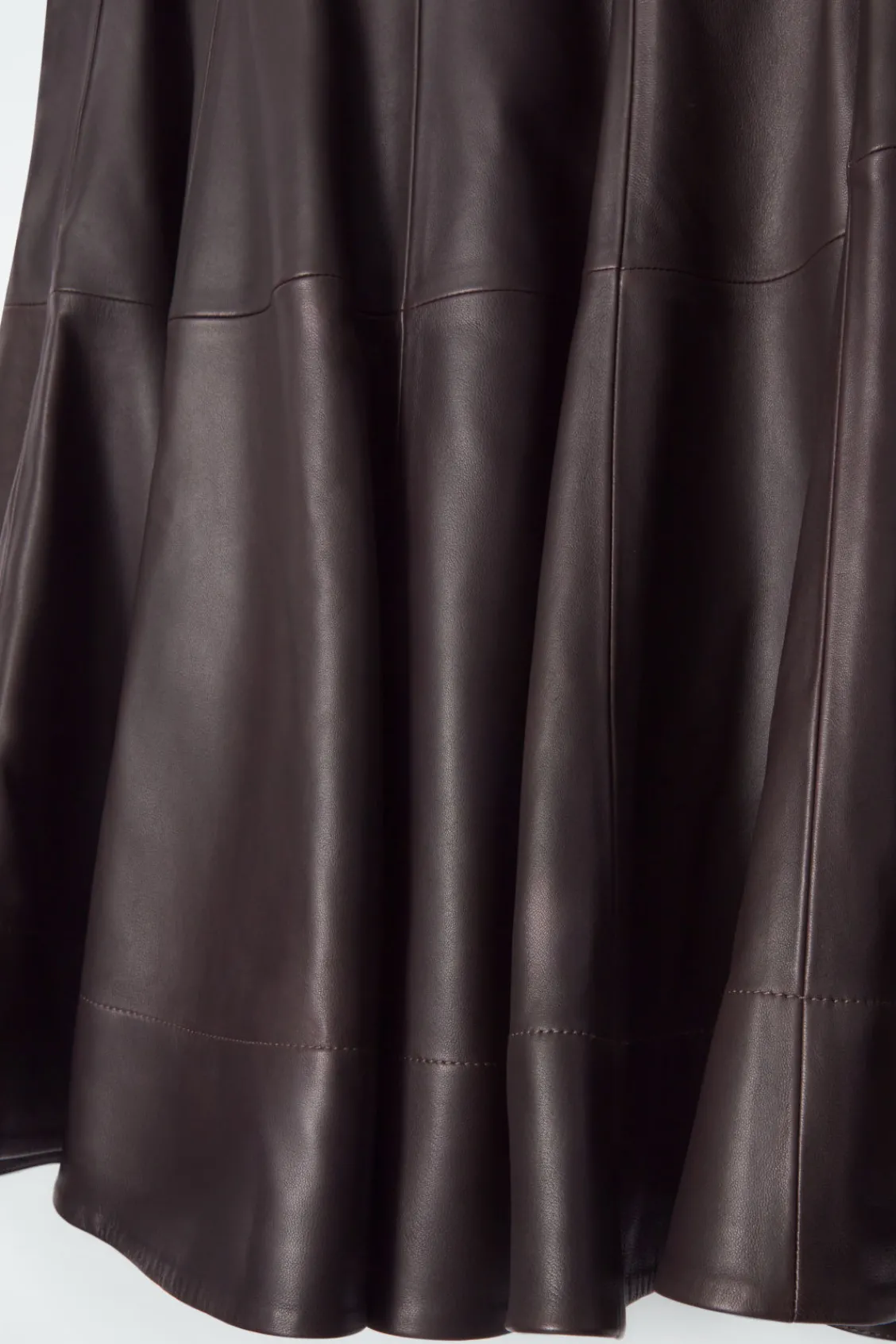 COS VOLUMINOUS A-LINE LEATHER MIDI SKIRT-Women Skirts