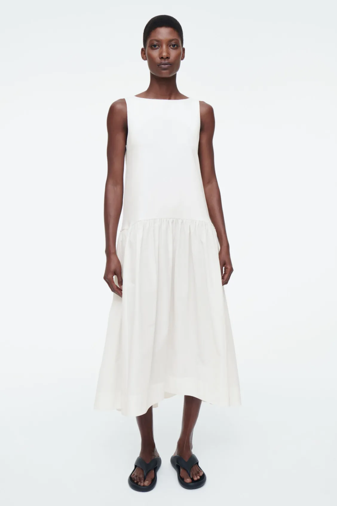 COS VOLUMINOUS SLEEVELESS MIDI DRESS-Women Dresses & Jumpsuits