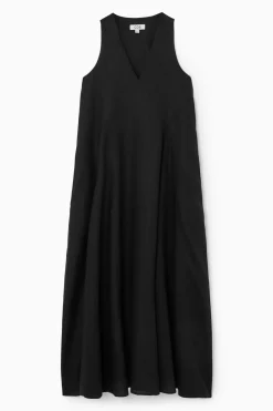 COS VOLUMINOUS V-NECK MAXI DRESS-Women Dresses & Jumpsuits