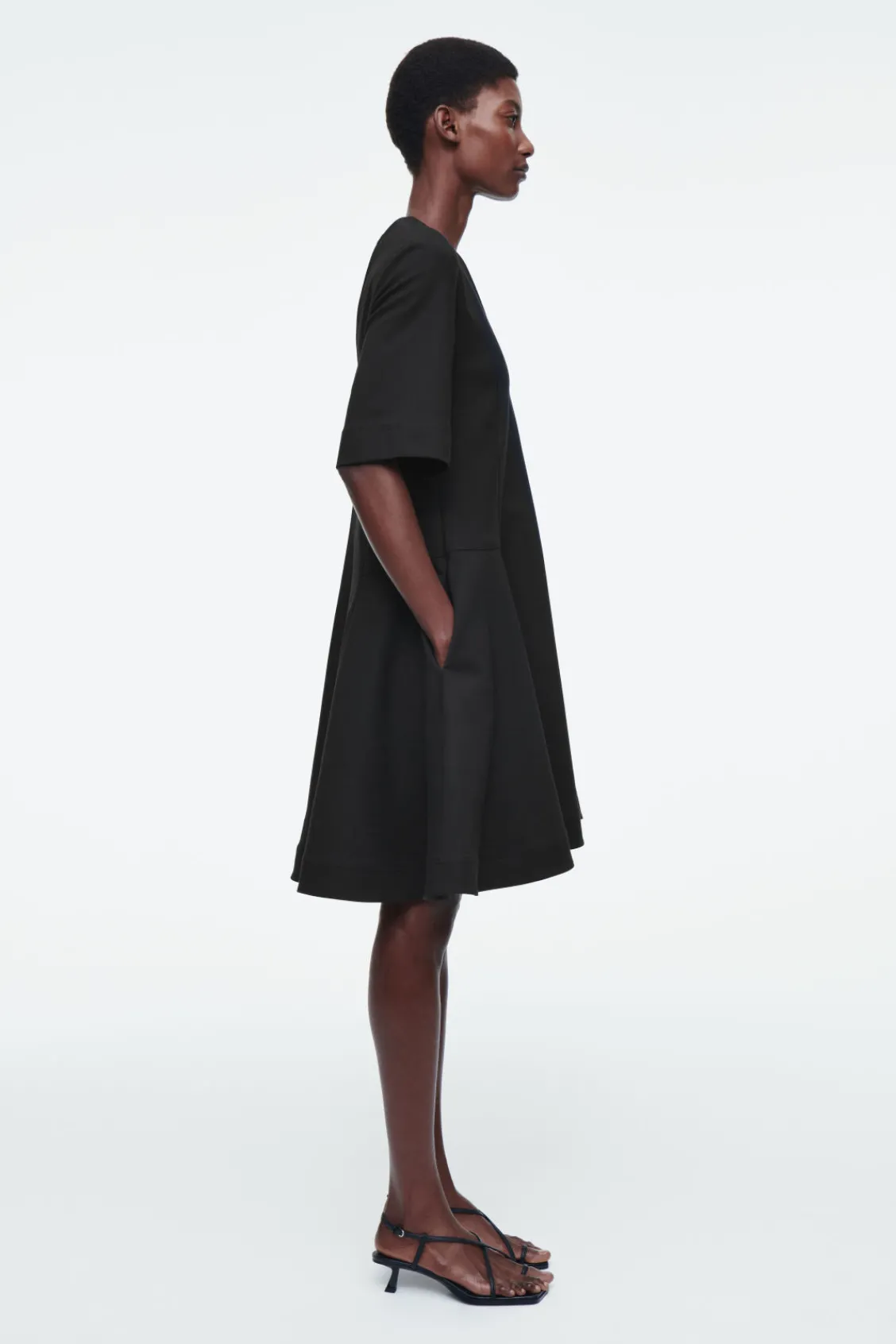 COS VOLUMINOUS V-NECK MINI DRESS-Women Dresses & Jumpsuits