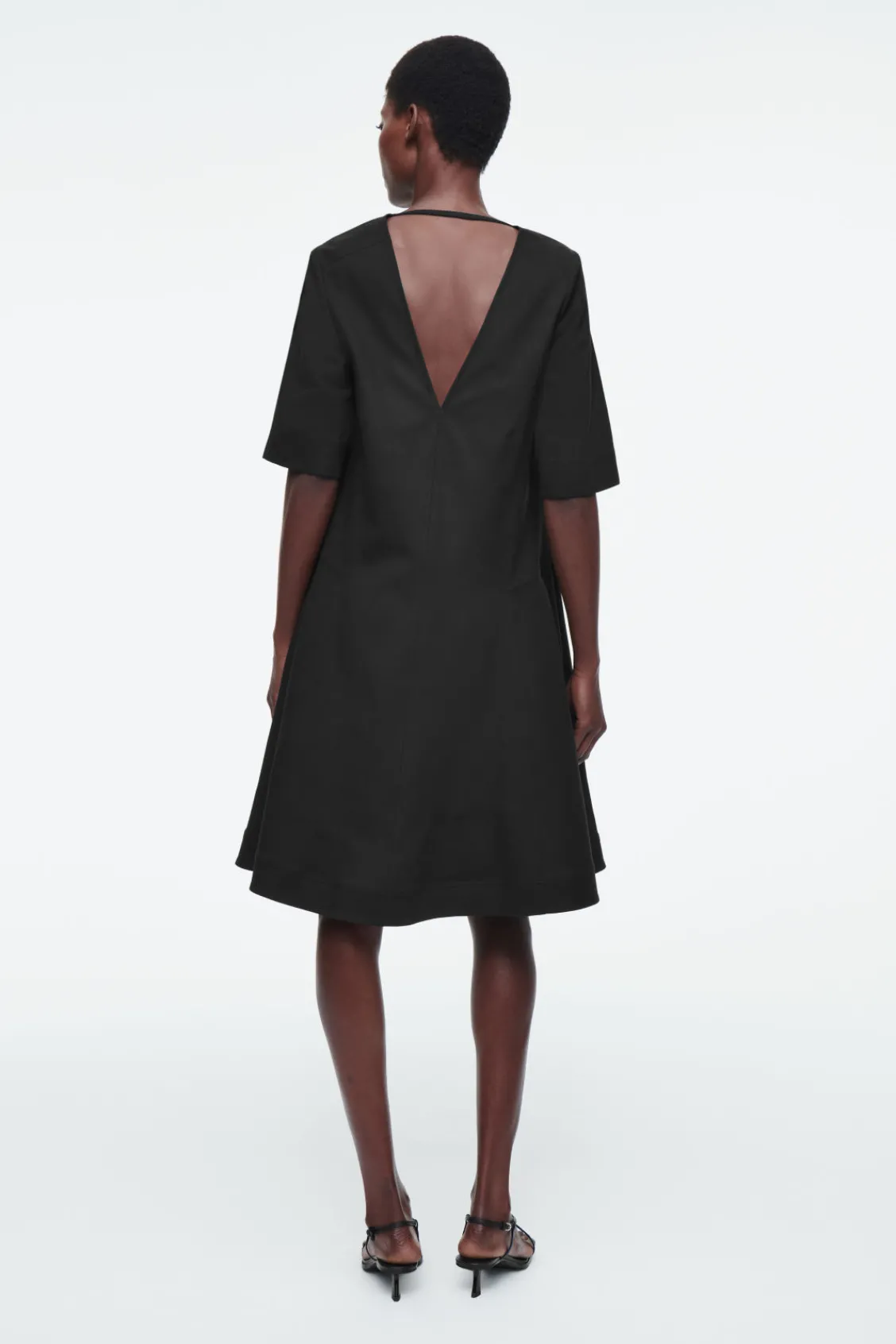 COS VOLUMINOUS V-NECK MINI DRESS-Women Dresses & Jumpsuits