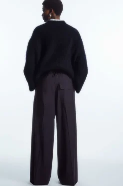 COS VOLUMINOUS WIDE-LEG WOOL PANTS-Women Pants