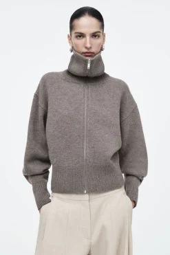 COS WAISTED KNITTED WOOL BOMBER JACKET-Women Coats & Jackets | Sweaters & Cardigans