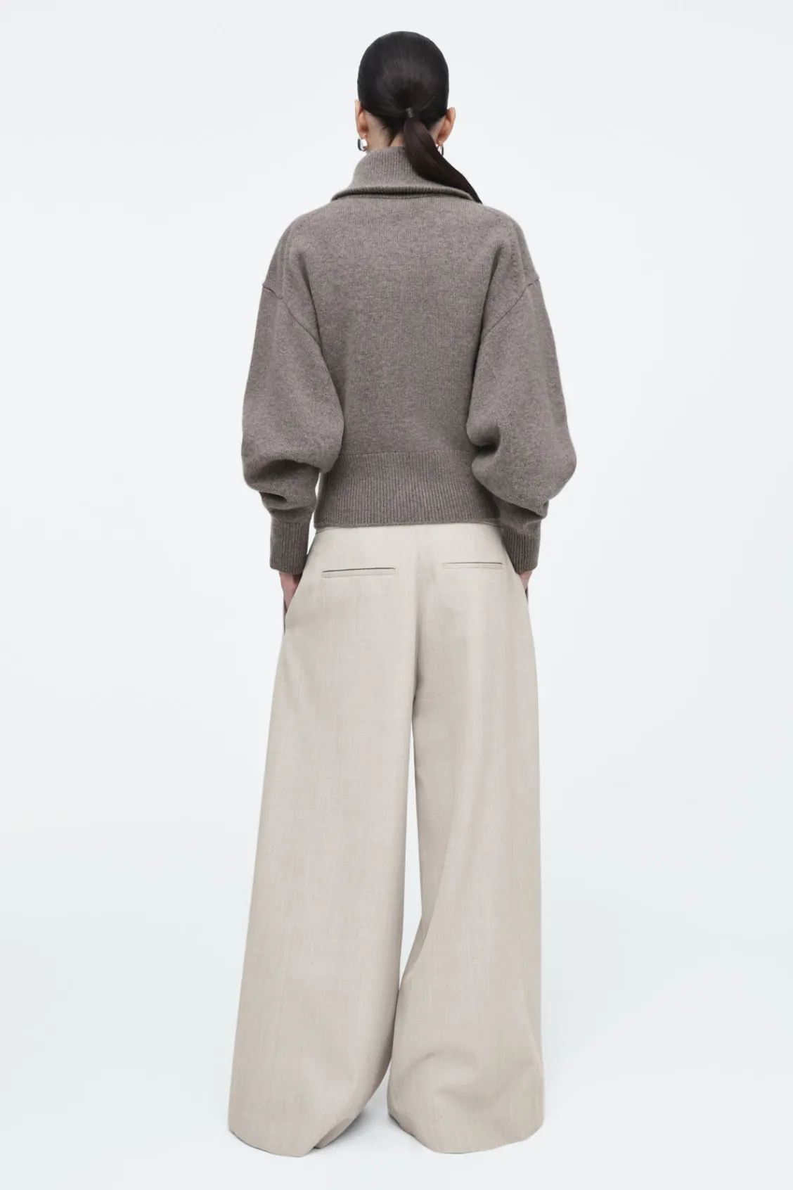 COS WAISTED KNITTED WOOL BOMBER JACKET-Women Coats & Jackets | Sweaters & Cardigans