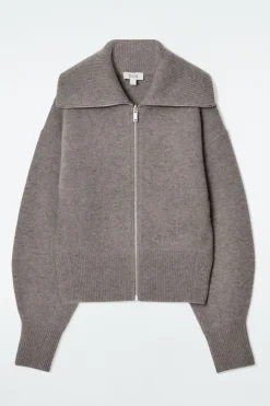 COS WAISTED KNITTED WOOL BOMBER JACKET-Women Coats & Jackets | Sweaters & Cardigans