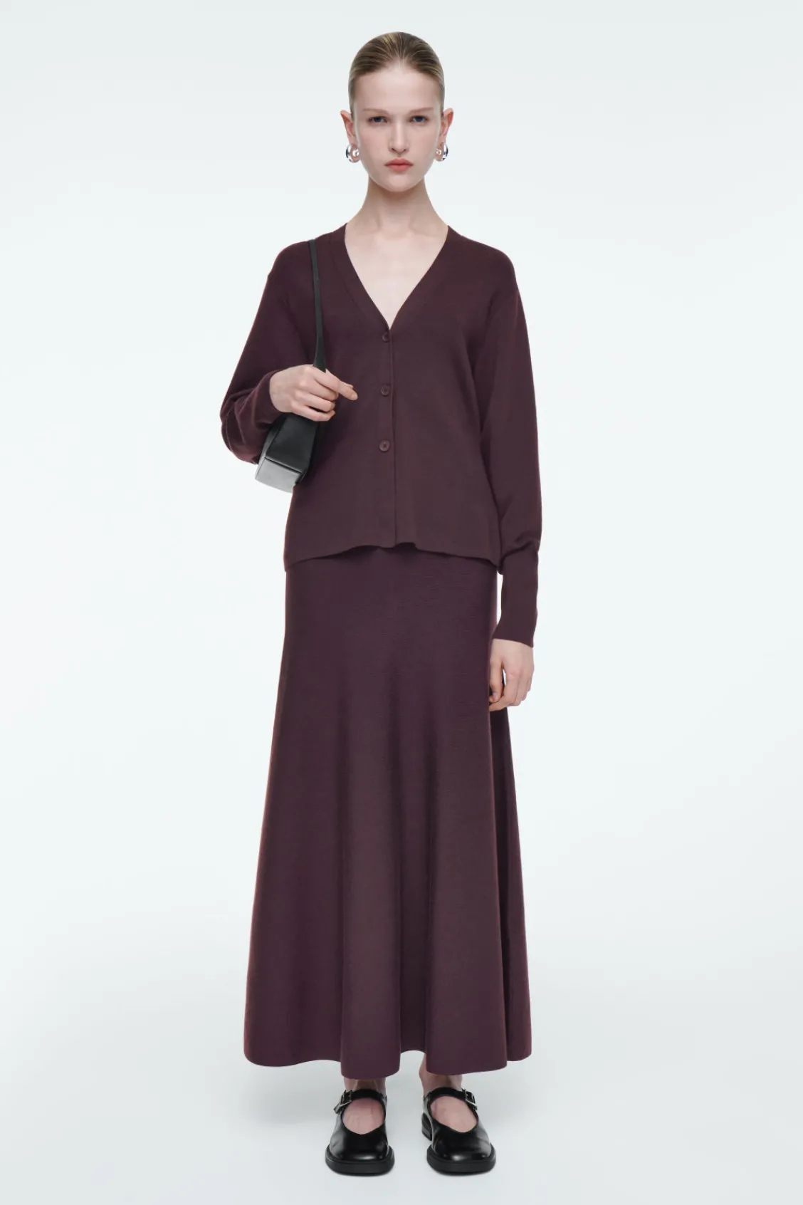 COS WAISTED WOOL V-NECK CARDIGAN-Women Sweaters & Cardigans