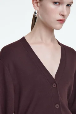 COS WAISTED WOOL V-NECK CARDIGAN-Women Sweaters & Cardigans