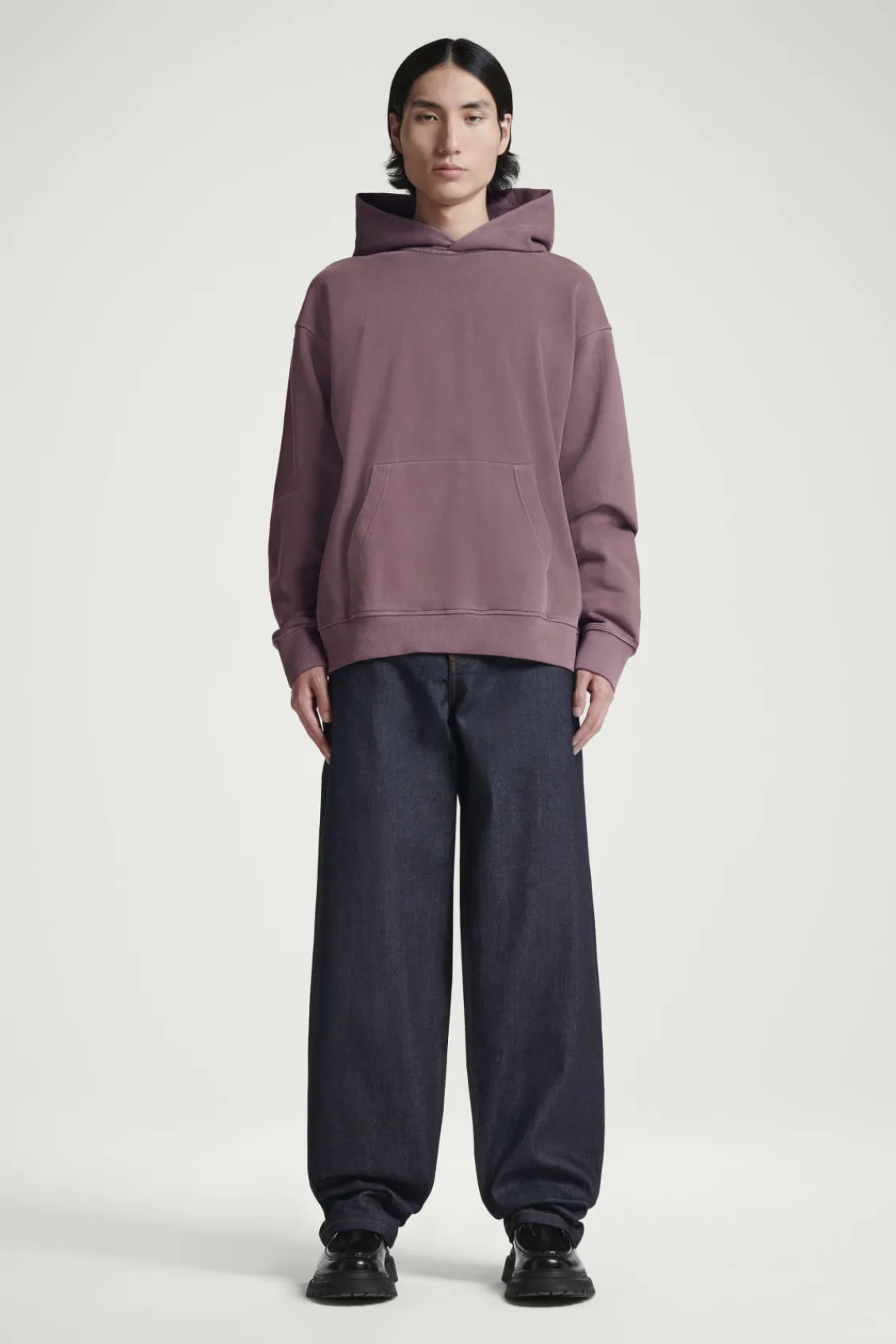 COS WASHED COTTON-JERSEY HOODIE- Sweatshirts & Hoodies