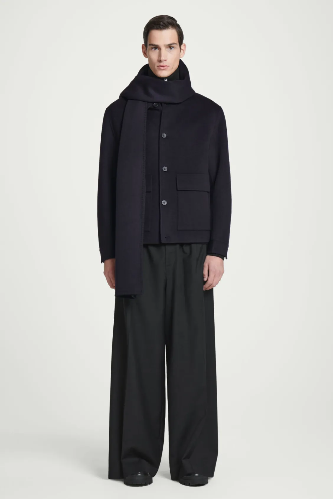 COS WHIP-STITCHED DOUBLE-FACED WOOL SCARF- Hats & Scarves