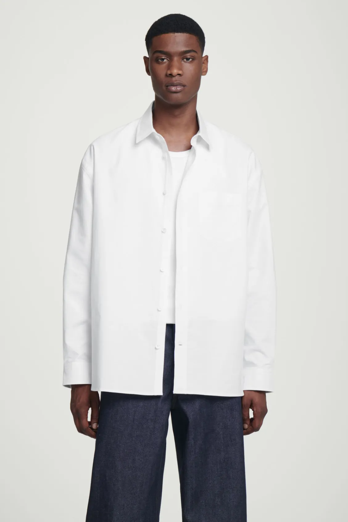 COS WIDE OVERSIZED COTTON OXFORD SHIRT- Shirts
