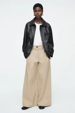 COS WIDE-LEG COTTON PANTS-Women Pants