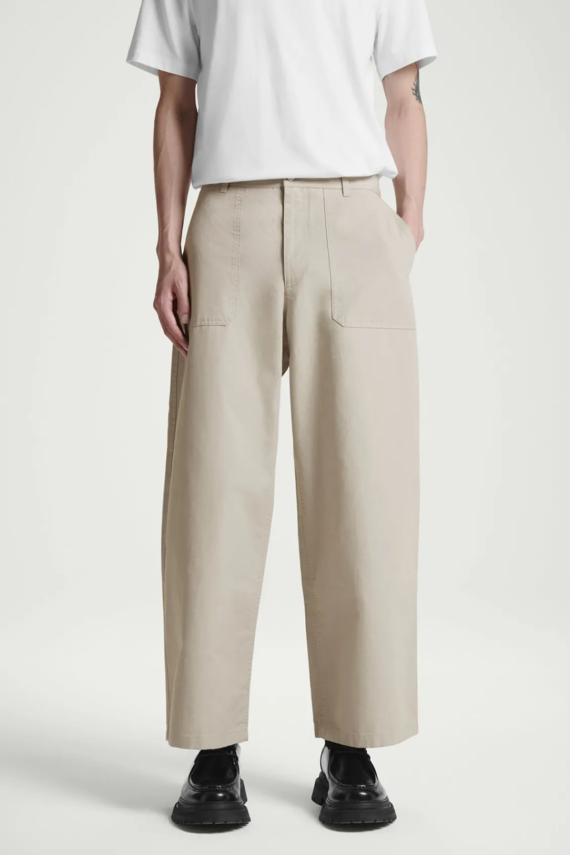 COS WIDE-LEG COTTON UTILITY PANTS- Pants