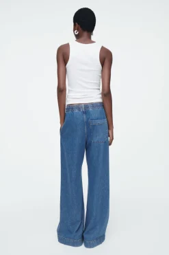 COS WIDE-LEG FLUID DENIM PANTS-Women Jeans | Pants