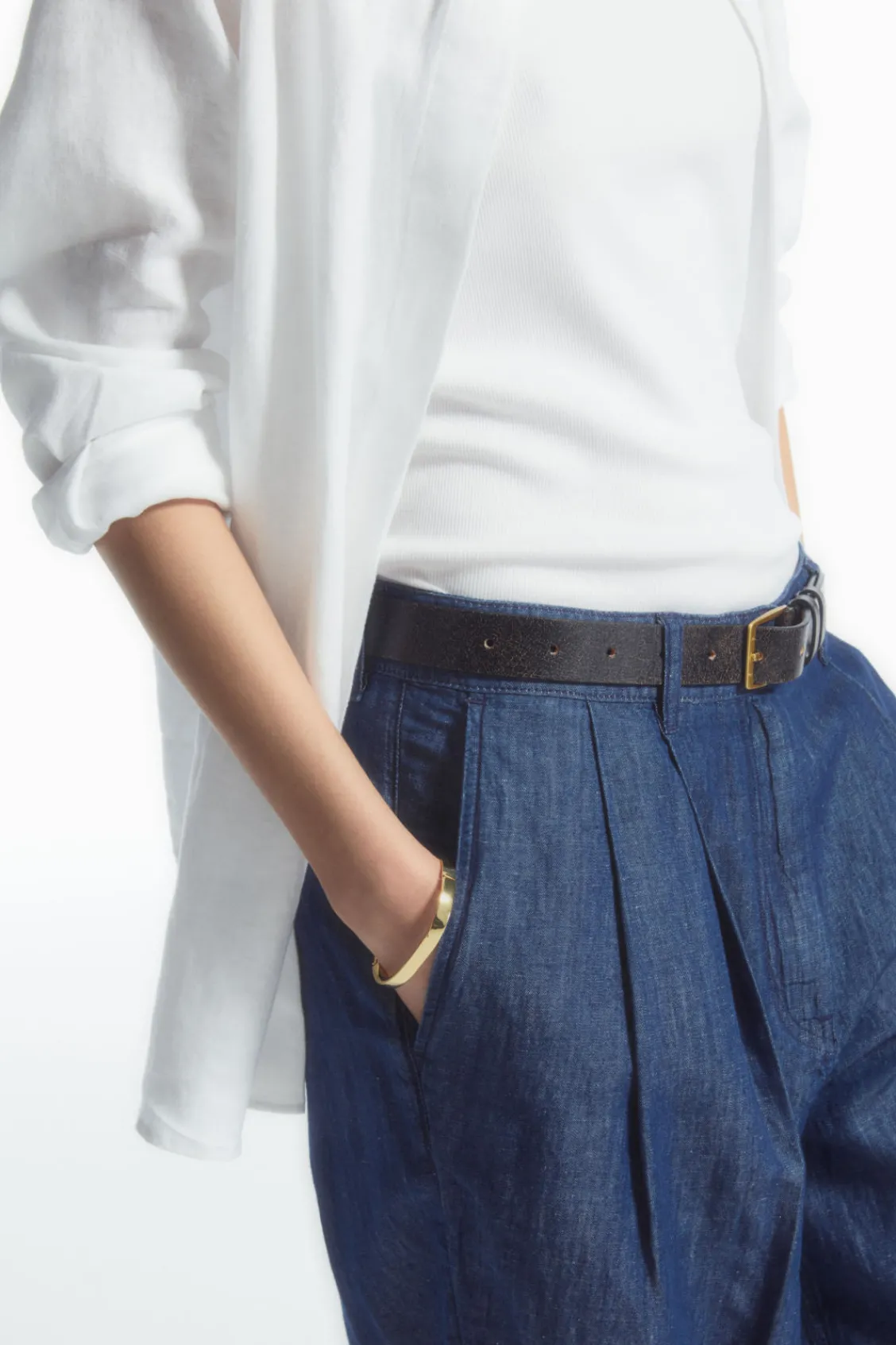COS WIDE-LEG TAILORED DENIM PANTS-Women Jeans | Pants