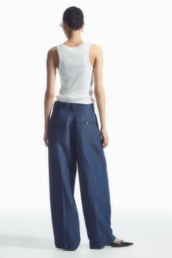 COS WIDE-LEG TAILORED DENIM PANTS-Women Jeans | Pants
