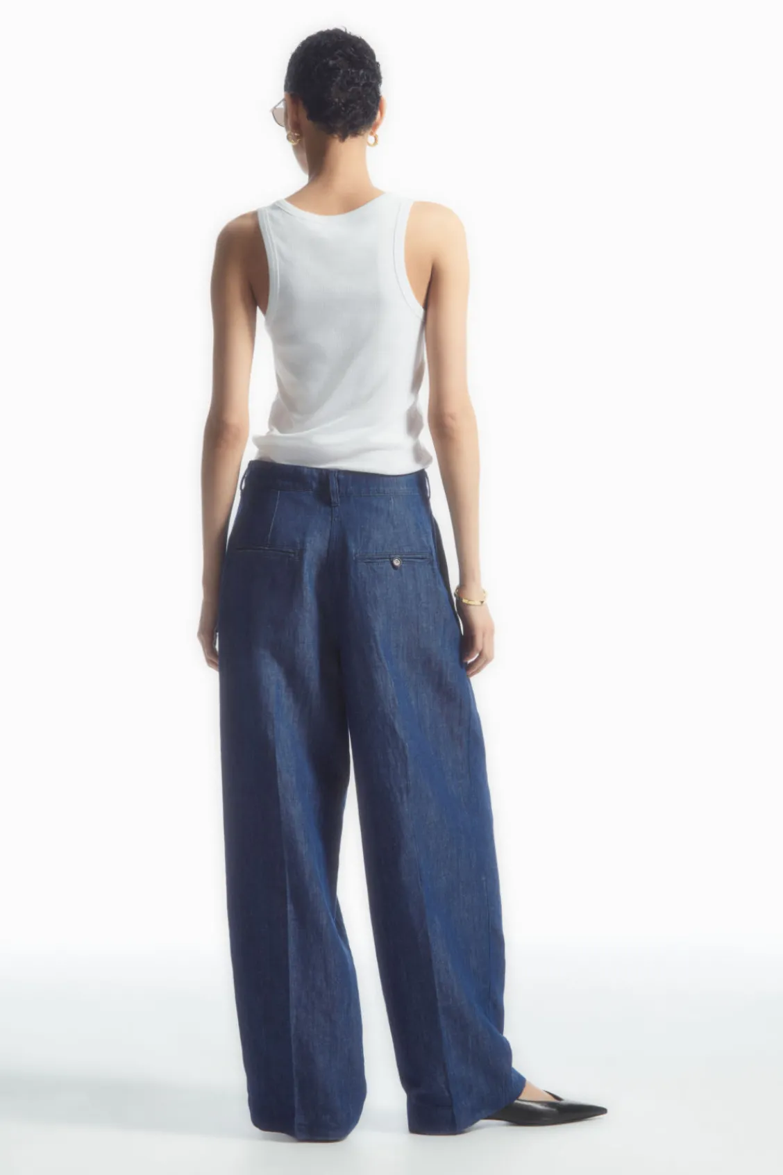 COS WIDE-LEG TAILORED DENIM PANTS-Women Jeans | Pants