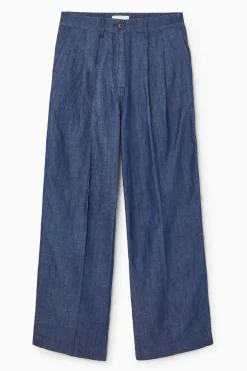 COS WIDE-LEG TAILORED DENIM PANTS-Women Jeans | Pants