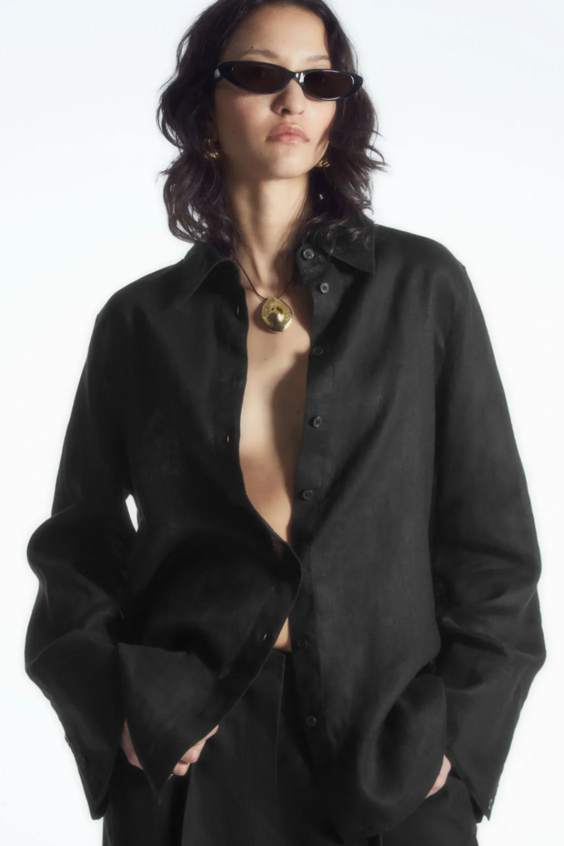 COS WIDE-SLEEVED LINEN SHIRT-Women Shirts & Blouses | Tops