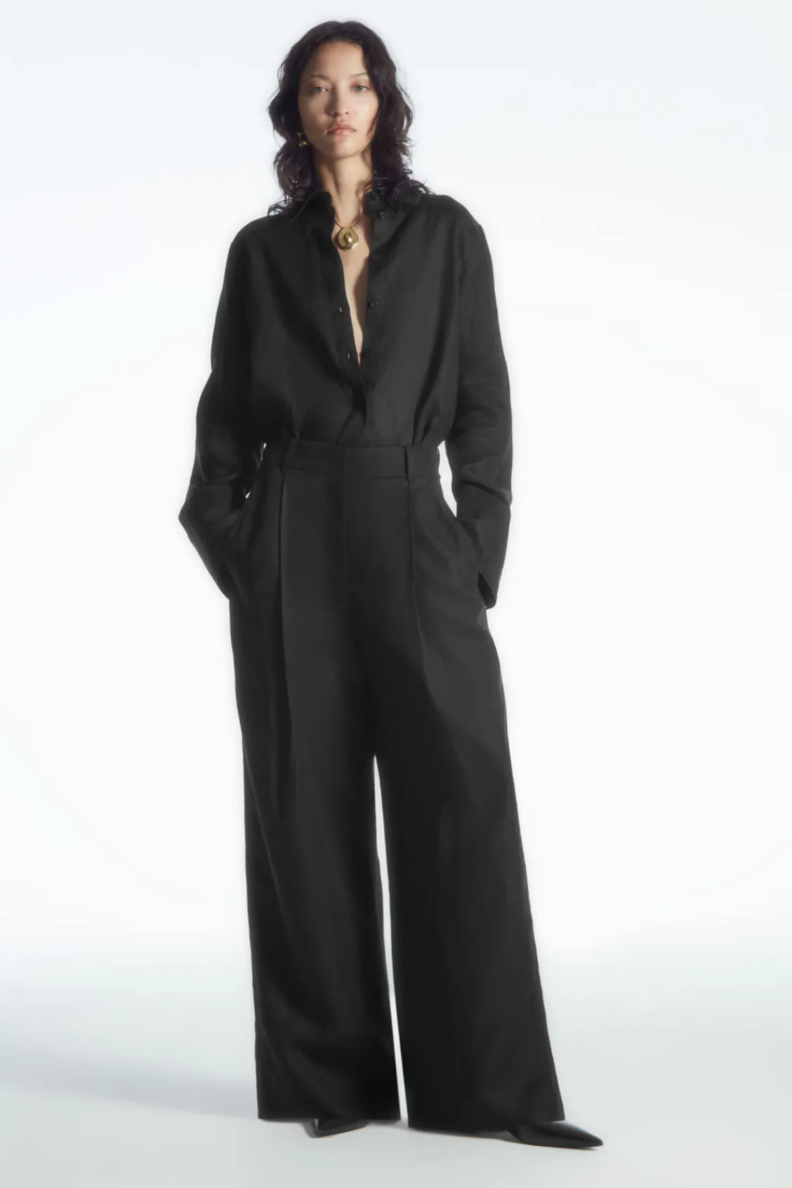 COS WIDE-SLEEVED LINEN SHIRT-Women Shirts & Blouses | Tops