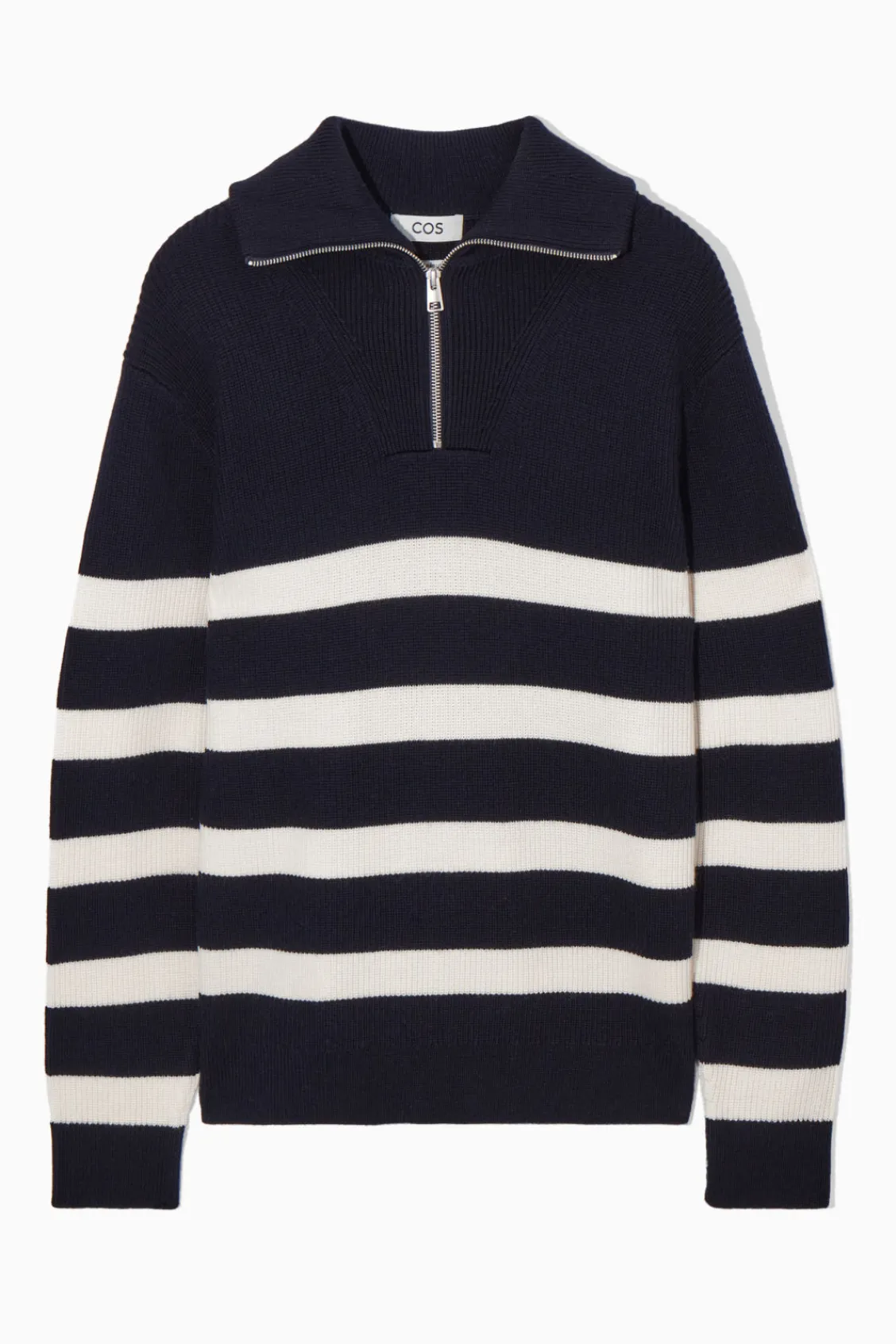 COS WOOL AND COTTON-BLEND HALF-ZIP SWEATER- Sweaters & Cardigans