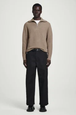 COS WOOL AND COTTON-BLEND HALF-ZIP SWEATER- Sweaters & Cardigans