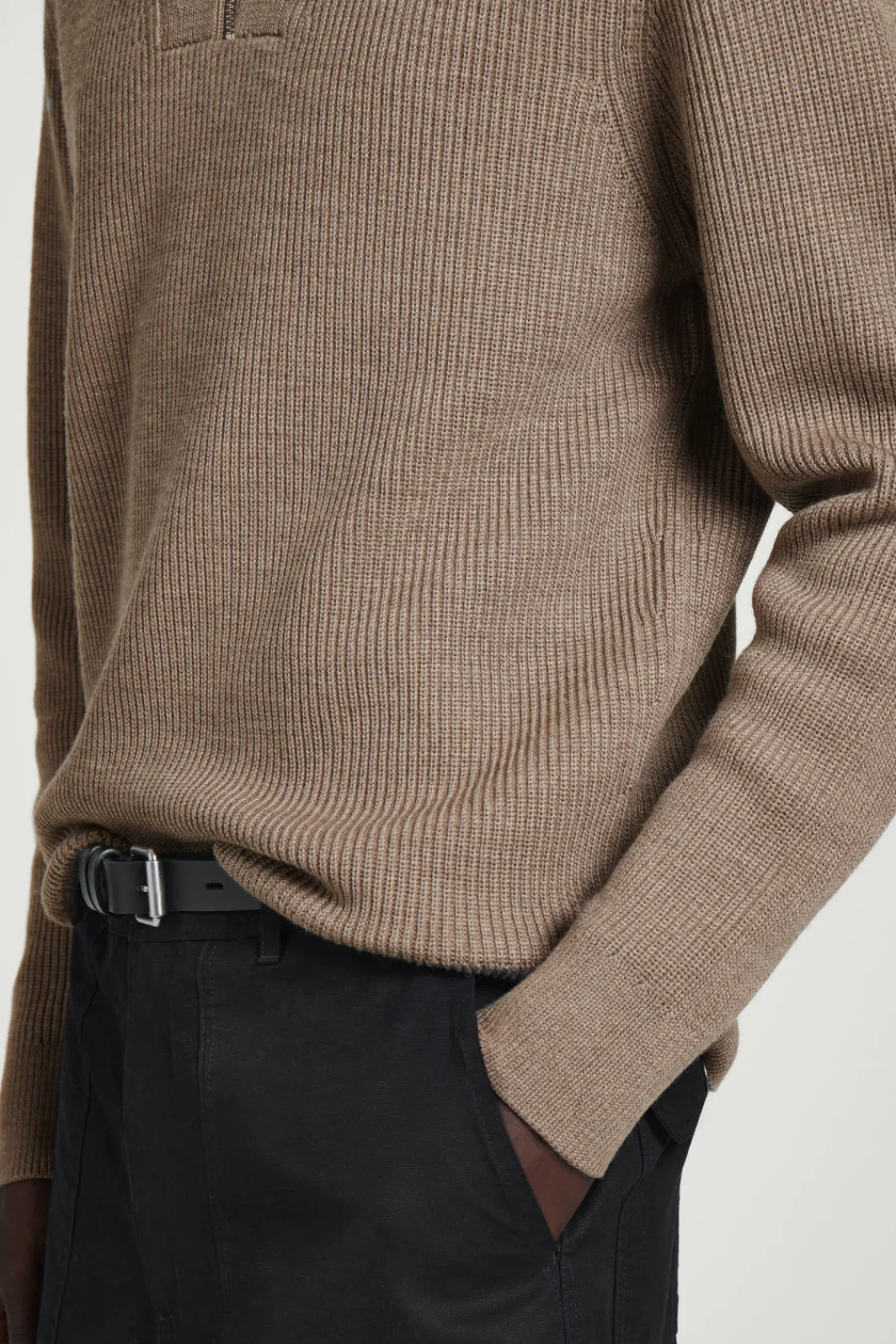 COS WOOL AND COTTON-BLEND HALF-ZIP SWEATER- Sweaters & Cardigans