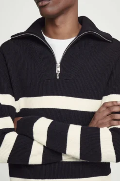 COS WOOL AND COTTON-BLEND HALF-ZIP SWEATER- Sweaters & Cardigans