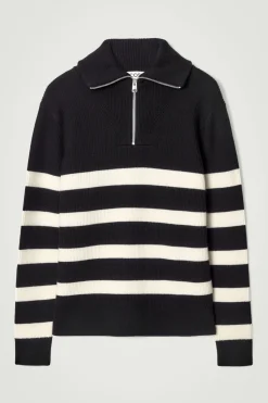 COS WOOL AND COTTON-BLEND HALF-ZIP SWEATER- Sweaters & Cardigans