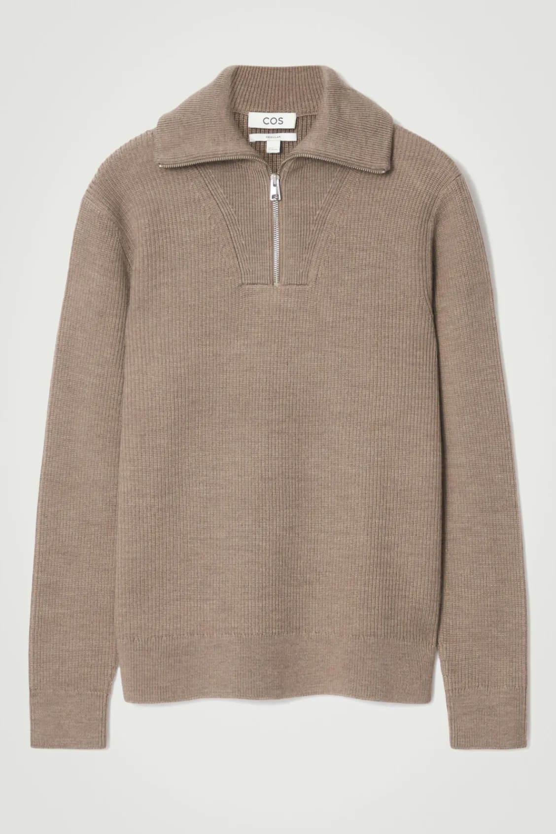 COS WOOL AND COTTON-BLEND HALF-ZIP SWEATER- Sweaters & Cardigans