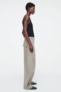 COS WOOL BARREL-LEG UTILITY PANTS-Women Pants