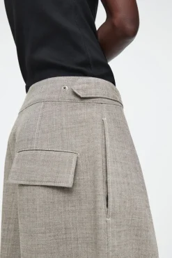 COS WOOL BARREL-LEG UTILITY PANTS-Women Pants