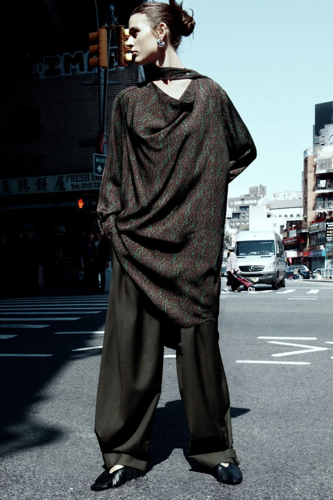 COS WOOL BARREL-LEG UTILITY PANTS-Women Pants