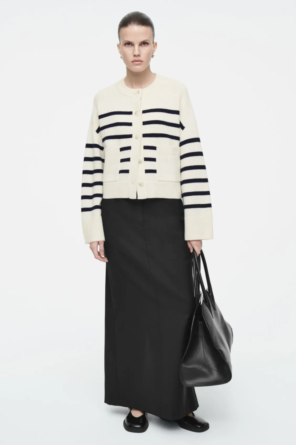 COS WOOL CREW-NECK CARDIGAN-Women Sweaters & Cardigans