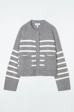 COS WOOL CREW-NECK CARDIGAN-Women Sweaters & Cardigans