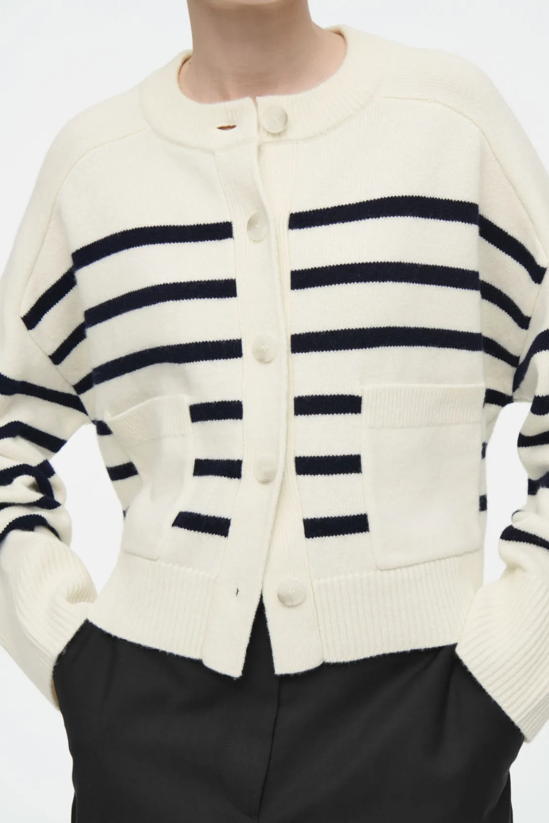 COS WOOL CREW-NECK CARDIGAN-Women Sweaters & Cardigans