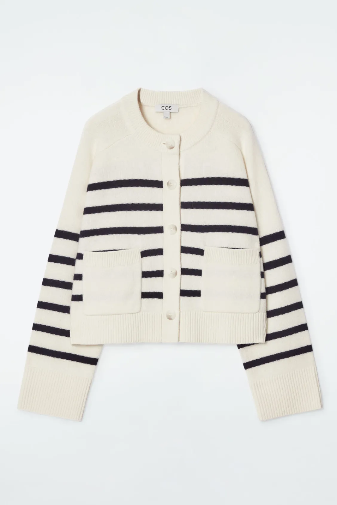 COS WOOL CREW-NECK CARDIGAN-Women Sweaters & Cardigans