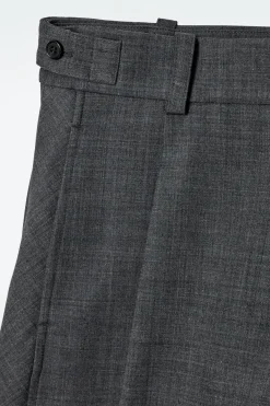 COS WOOL-BLEND BARREL-LEG PANTS-Women Pants