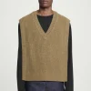 COS WOOL-CASHMERE V-NECK HYBRID TANK- Cashmere | Sweaters & Cardigans