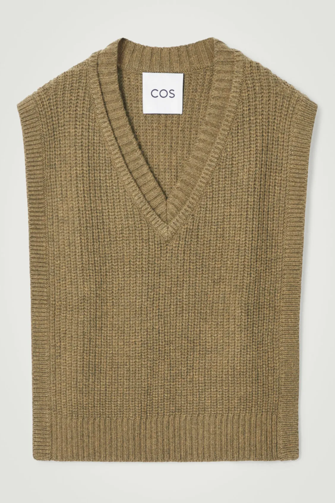 COS WOOL-CASHMERE V-NECK HYBRID TANK- Cashmere | Sweaters & Cardigans