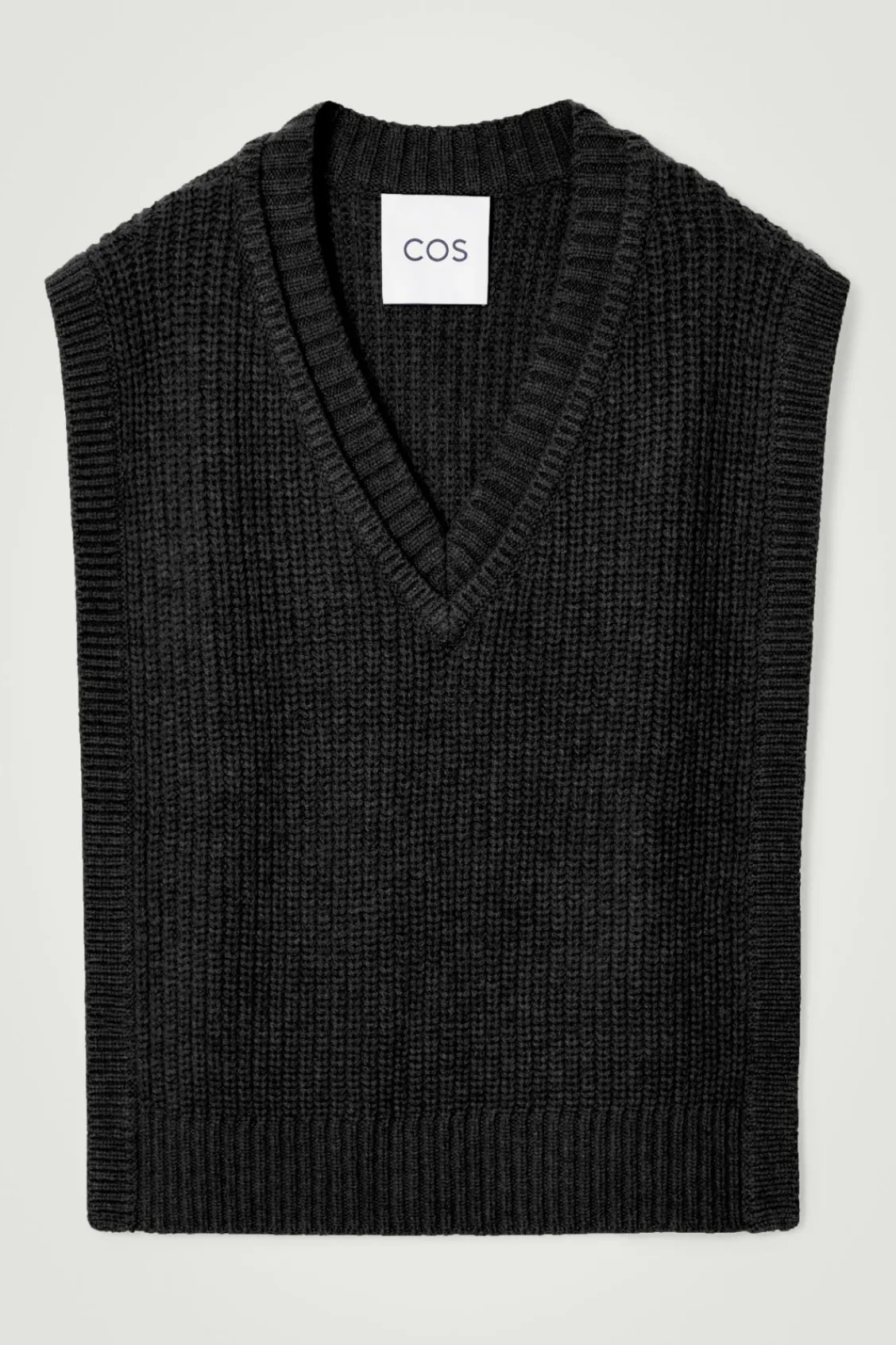 COS WOOL-CASHMERE V-NECK HYBRID TANK- Cashmere | Sweaters & Cardigans